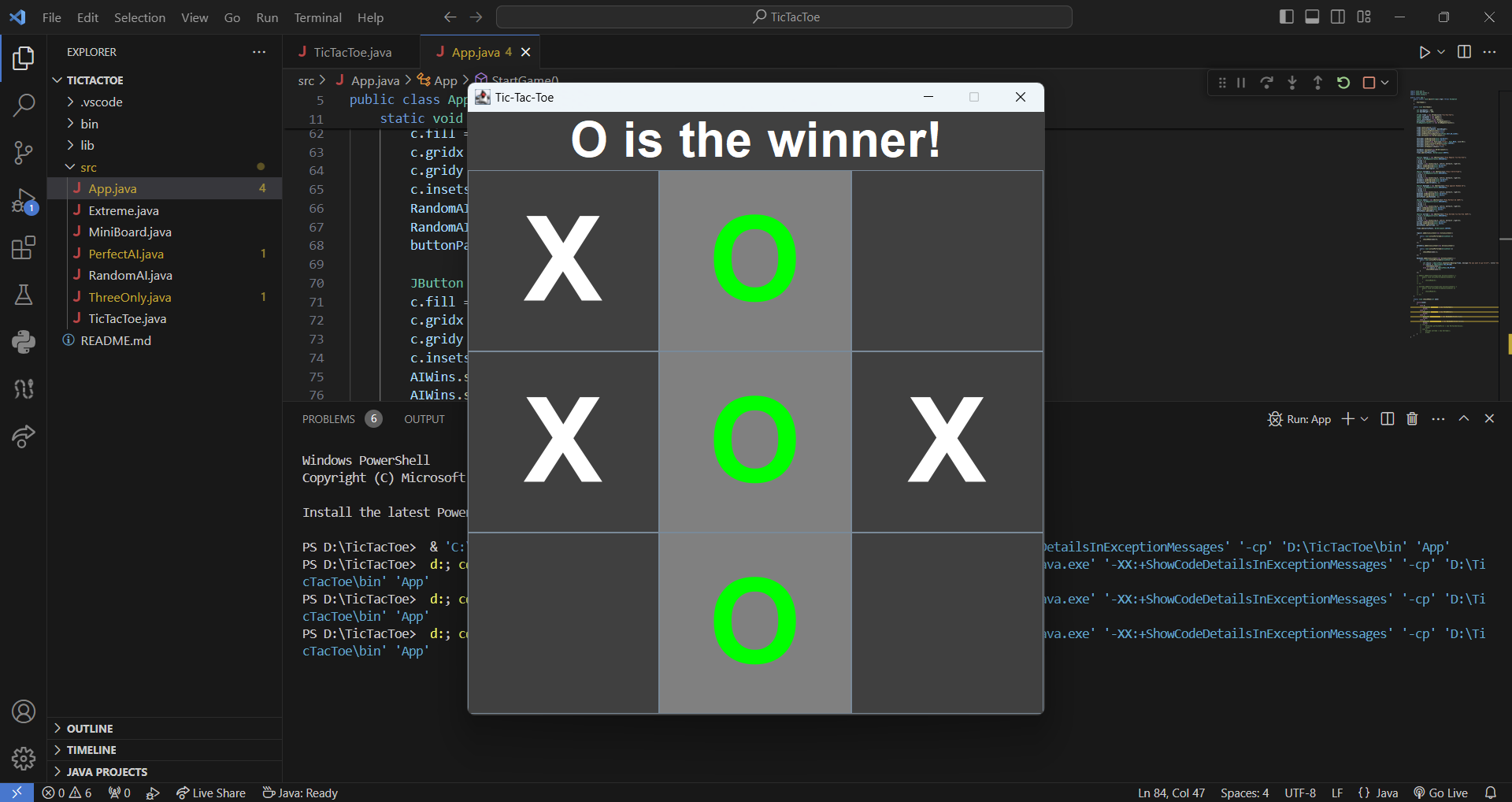 TicTacToe Win Screen